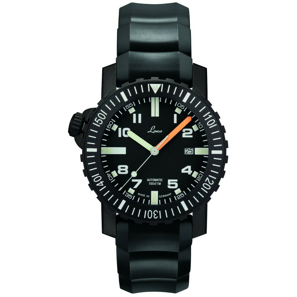 Montre de plong&eacute;e Laco Seven Seas pvd noir 861703