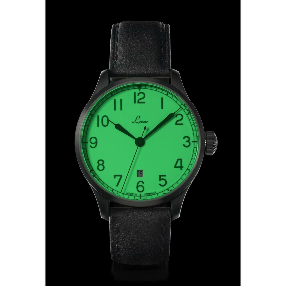 Montre Laco automatique Casablanca PVD noir 861776.2 nuit