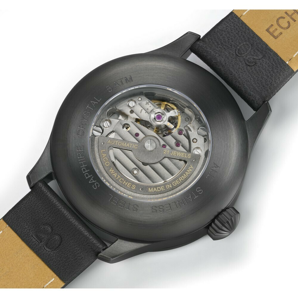 Montre Laco automatique Casablanca PVD noir 861776.2 arriere