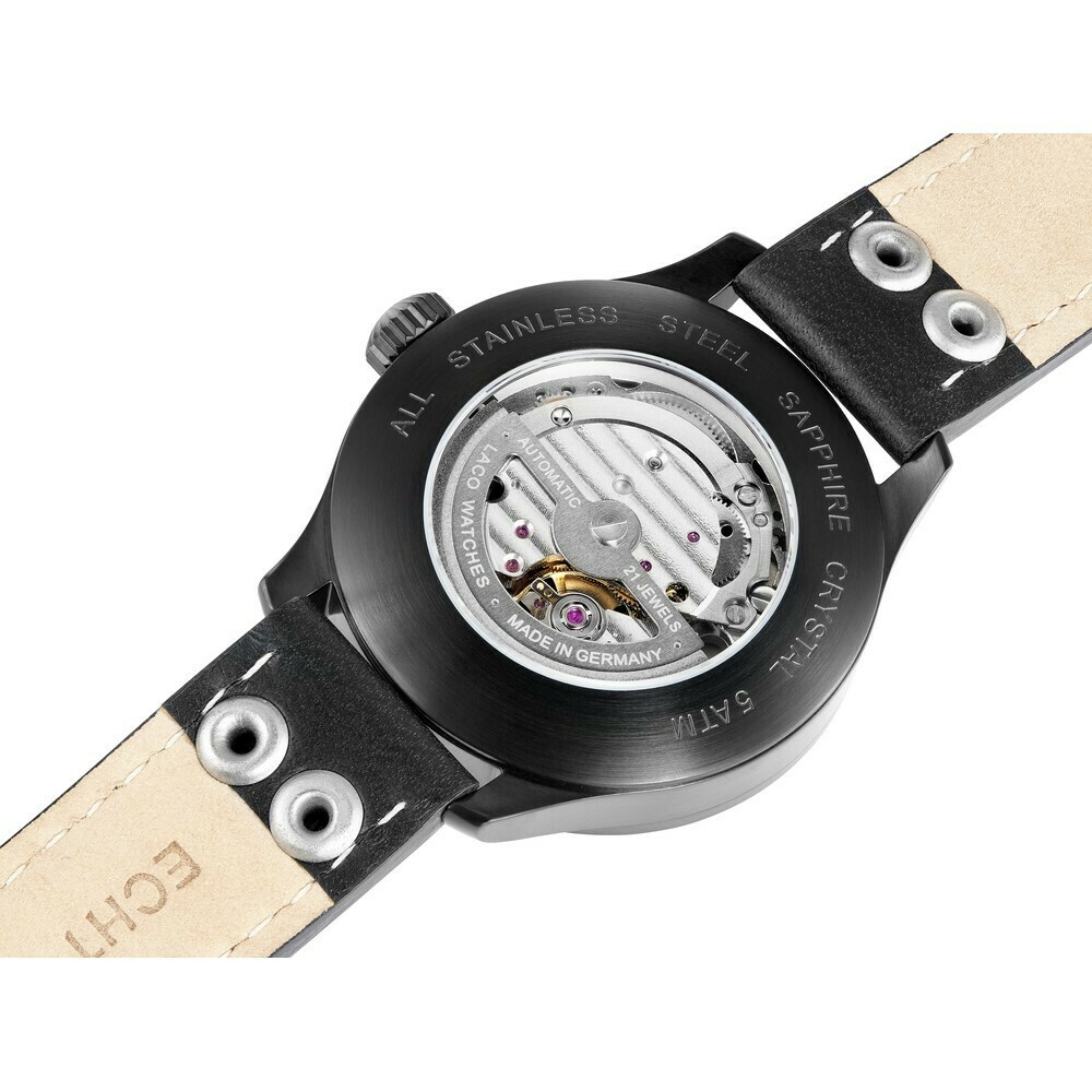 Montre Laco automatique Bielefeld pvd noir 861992 arriere