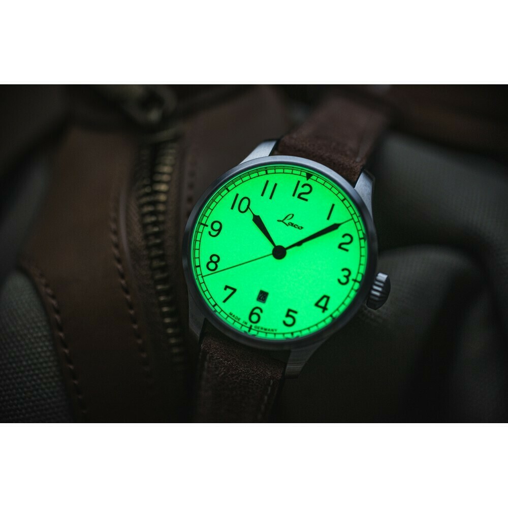 Montre Laco automatique Valencia 39 acier 862090 cadran lumineux