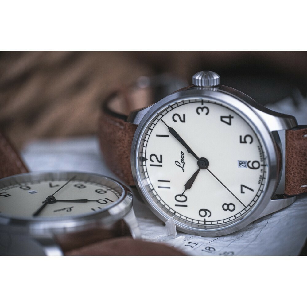 Montre Laco automatique Valencia 39 acier 862090 detail