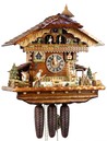 Horloge coucou chalet 8 jours musical femme &agrave; la fen&ecirc;tre