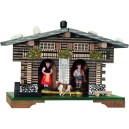 Chalet m&eacute;t&eacute;o thermom&egrave;tre personnages en bois 12 cm