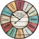 Horloge murale vintage color&eacute;e en bois et m&eacute;tal &Oslash; 60 cm