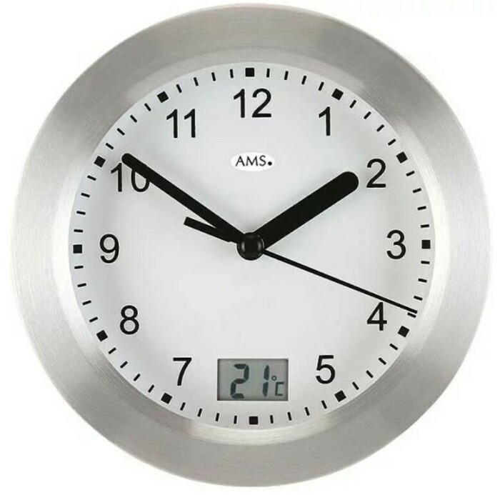 Pendule murale de salle de bain grise étanche mural ou à poser