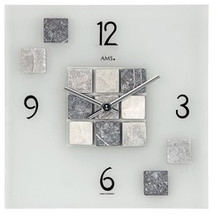 Pendule murale moderne carrée en verre Mosaique