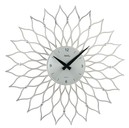 Horloge murale &agrave; quartz moderne fleur argent&eacute;e