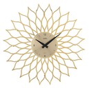 Horloge murale &agrave; quartz moderne fleur dor&eacute;e