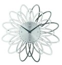 Horloge murale &agrave; quartz moderne fleur argent&eacute;e