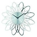 Horloge murale &agrave; quartz moderne fleur argent&eacute;e