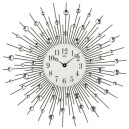 Horloge murale Soleil strass argent&eacute; 60 cm