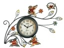 Horloge murale d&eacute;corative en m&eacute;tal papillons