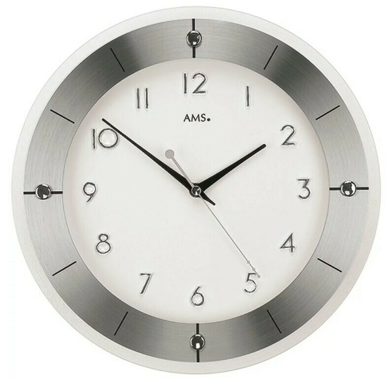 Pendule murale moderne grise en verre