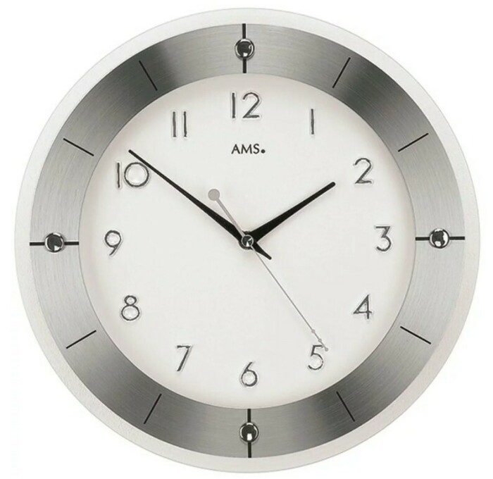 Pendule murale moderne grise en verre