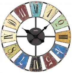 Horloge murale design grand diamètre index Vintage et colorés