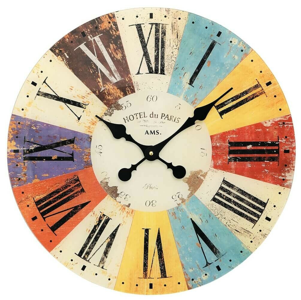 Horloge murale design grand diam&egrave;tre color&eacute;