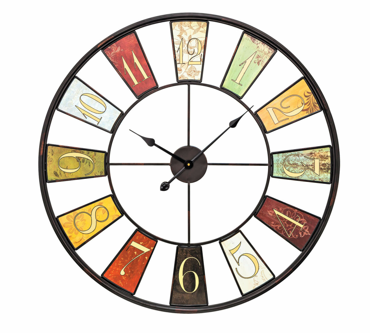 Grande horloge murale color&eacute;e en m&eacute;tal &Oslash; 80 cm