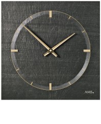 Horloge murale en ardoise naturelle noire de forme carrée