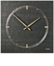 Horloge murale en ardoise naturelle noire de forme carr&eacute;e