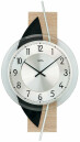 Horloge murale design en bois clair et ardoise