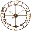 Grande horloge murale cuivr&eacute;e en m&eacute;tal &Oslash; 60 cm