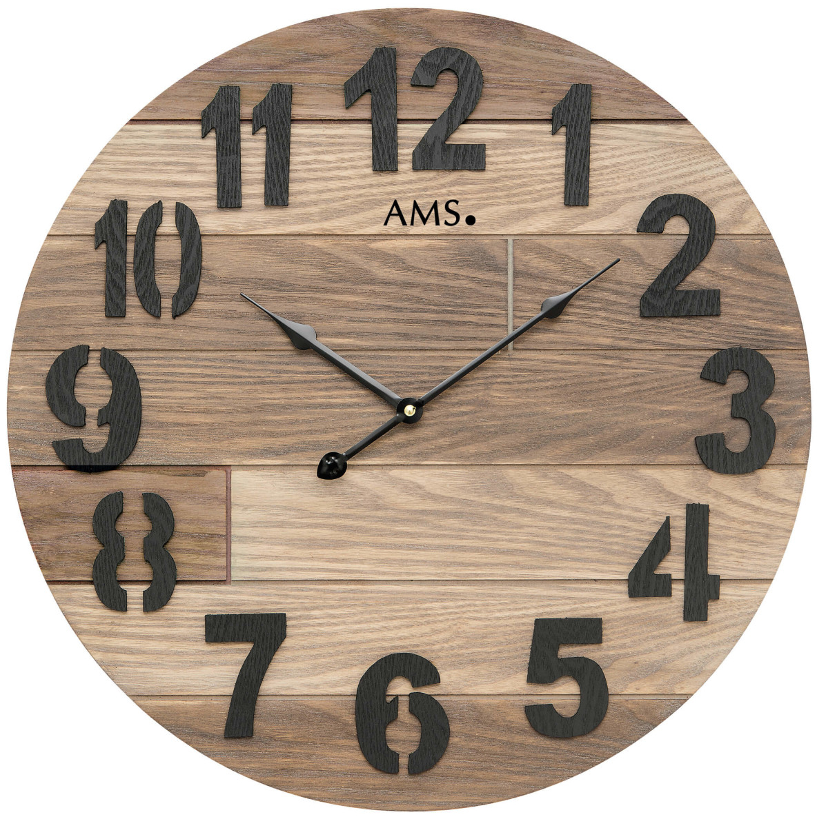 Horloge murale design en bois &Oslash; 50 cm