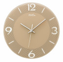 Horloge murale ronde silencieuse en verre_brun clair
