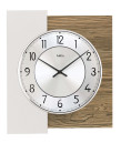 Horloge murale moderne rectangulaire en aluminium et bois