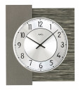 Horloge murale moderne rectangulaire en aluminium et bois gris