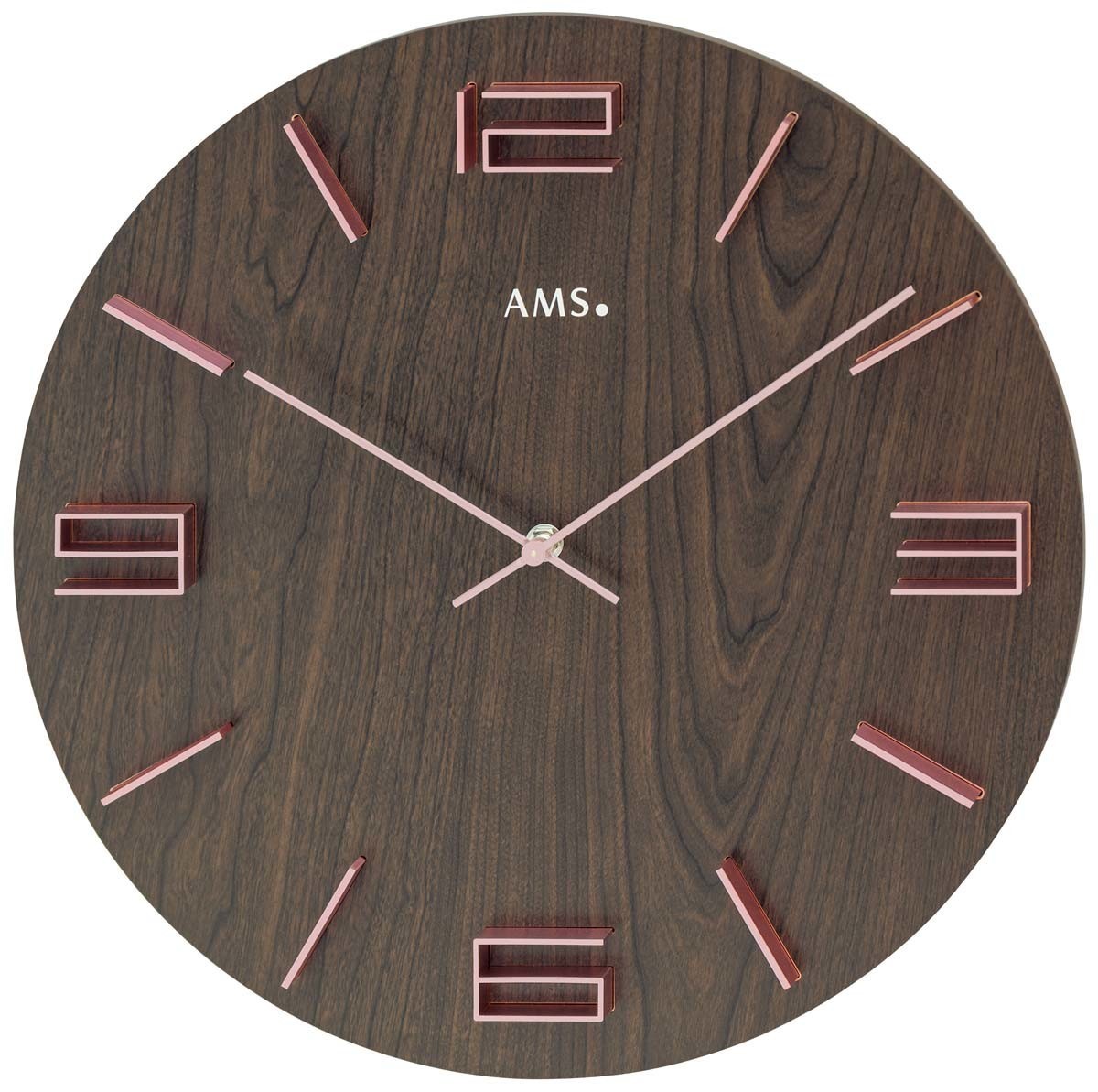 Horloge murale ronde moderne marron