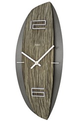 Horloge murale moderne à quartz en bois strié