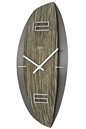 Horloge murale &agrave; quartz en bois stri&eacute;