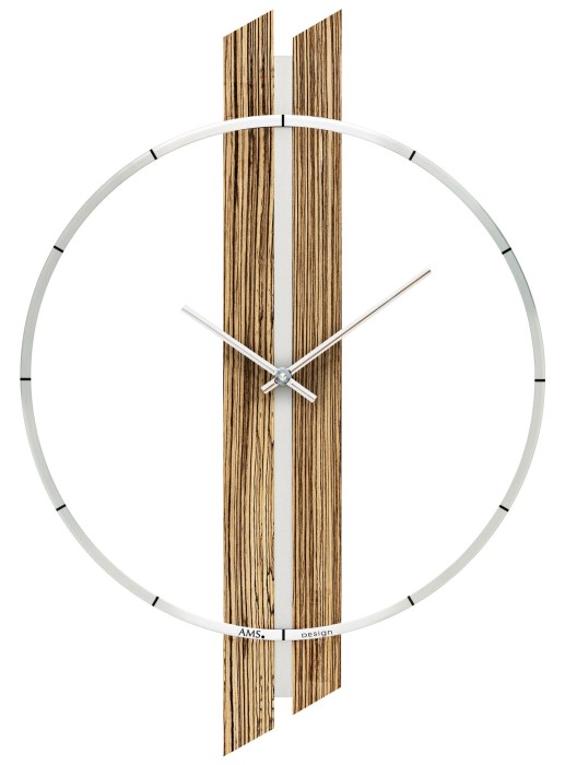 Horloge murale moderne en bois et aluminium