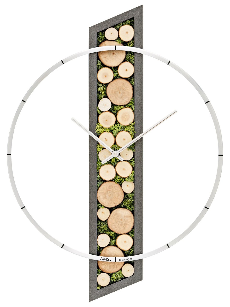 Horloge murale moderne en bois et mousse