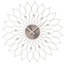 Pendule murale argent&eacute;e &agrave; quartz &quot;Fleur de m&eacute;tal&quot;