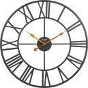 Pendule murale ronde en m&eacute;tal chiffres romains