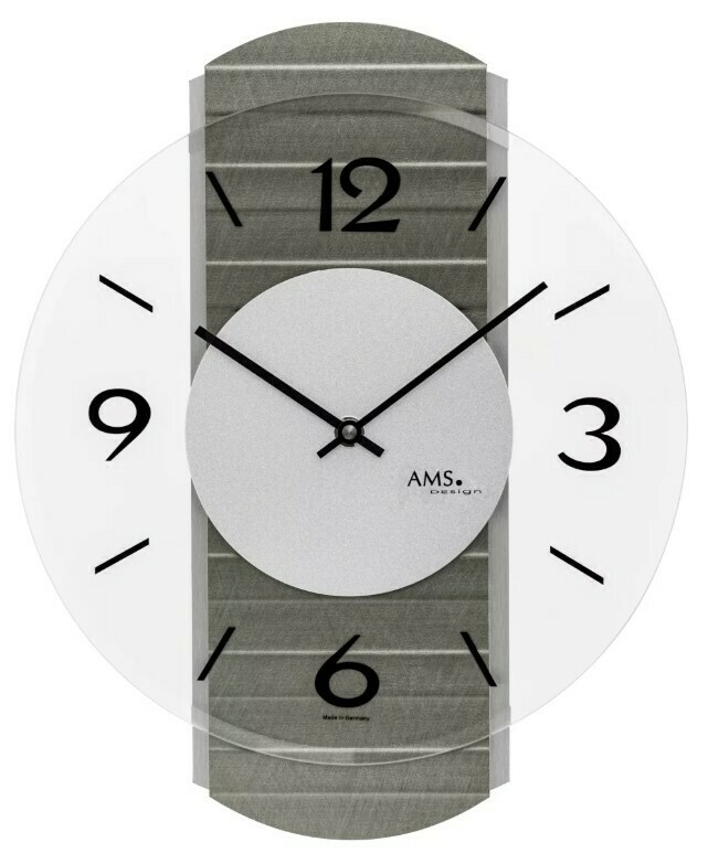 Horloge murale en bois moderne gris