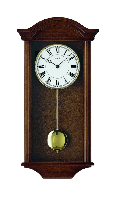 Pendule murale carillon à quartz entourage en noyer
