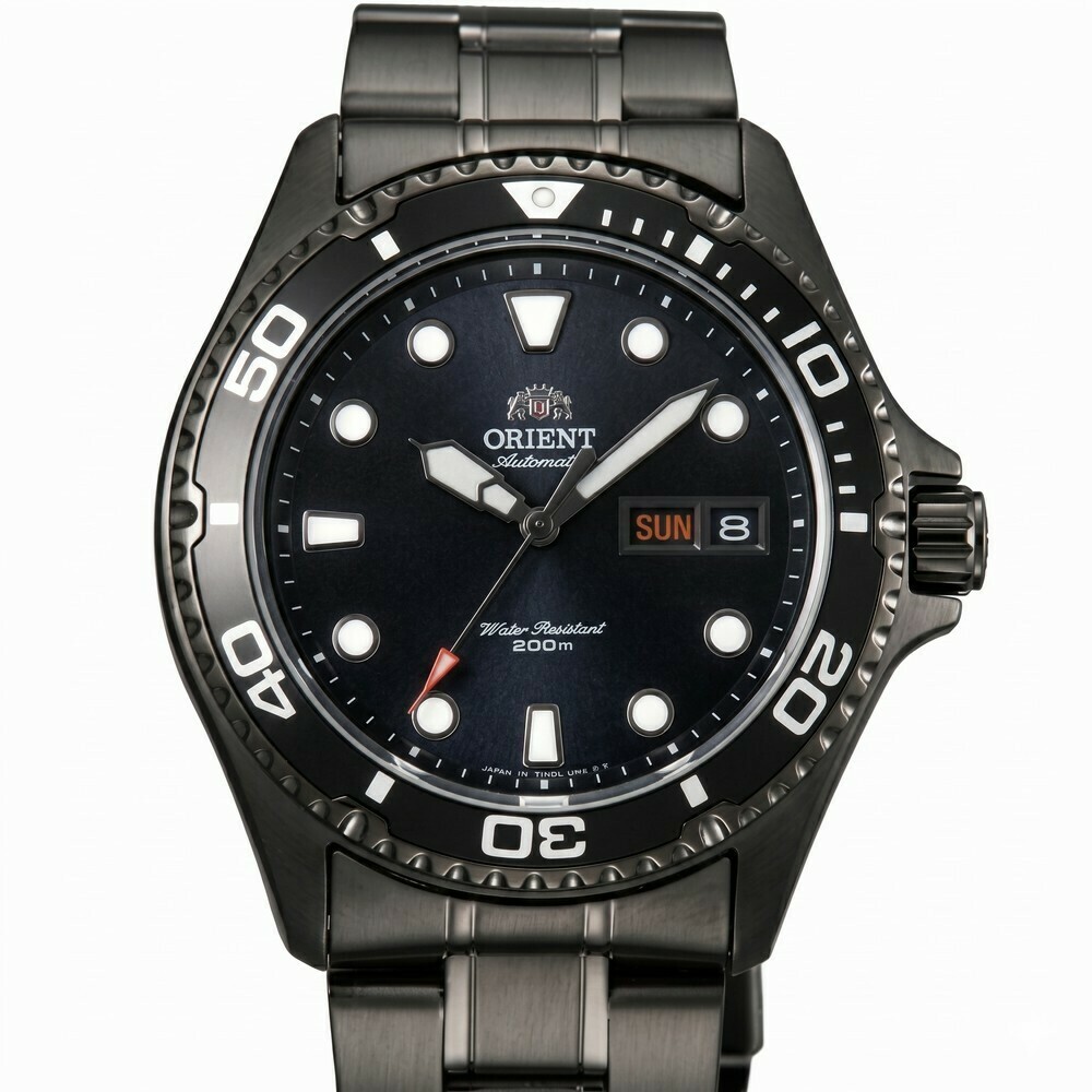 Montre automatique noire bracelet noir pour homme avec date