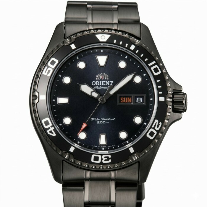 Montre automatique noire bracelet noir pour homme avec date