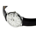 Montre automatique Orient Bambino cadran argent&eacute; homme AC00005W pos&eacute;e sur la tranche