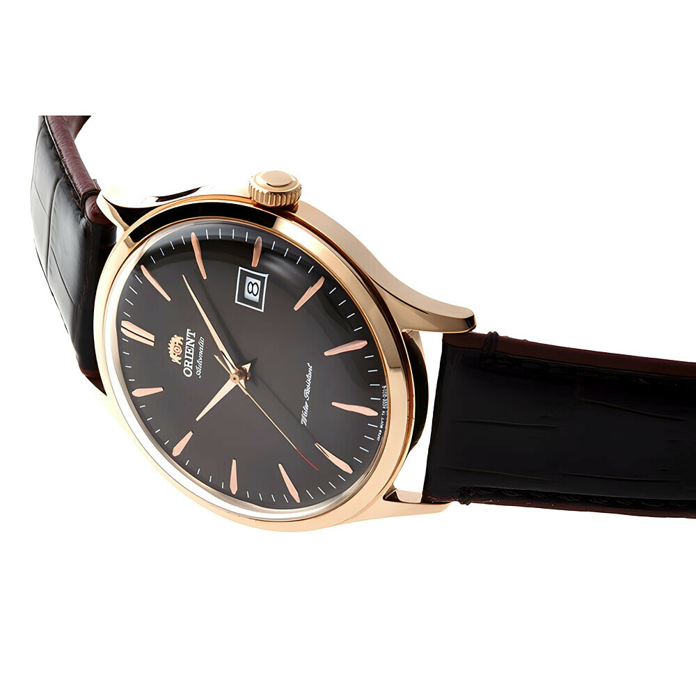 Montre automatique Orient Bambino V4 cadran brun homme AC08001T profil tranche
