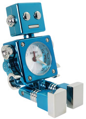 Réveil enfant robot bleu en métal Bayard