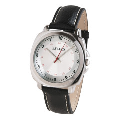 Montre pour homme acier boitier carr&eacute; cadran blanc