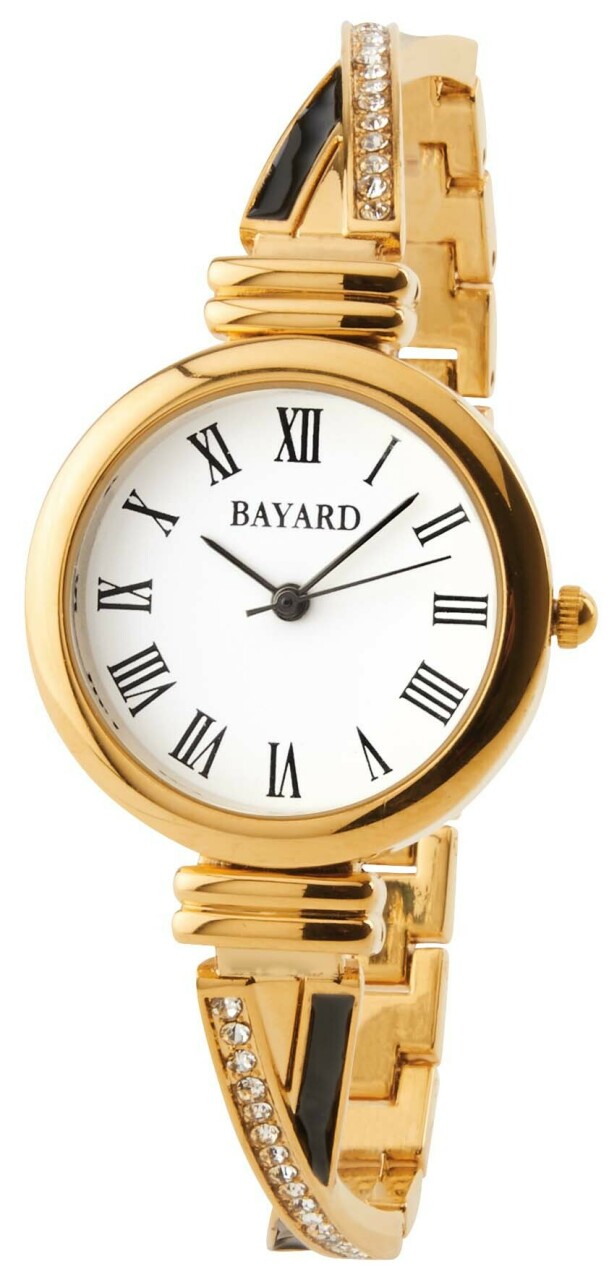Montre Bayard dor&eacute;e avec brillants pour femme chiffres romains