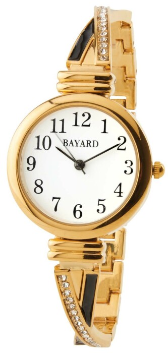 Montre Bayard dorée avec brillants pour femme chiffres arabes