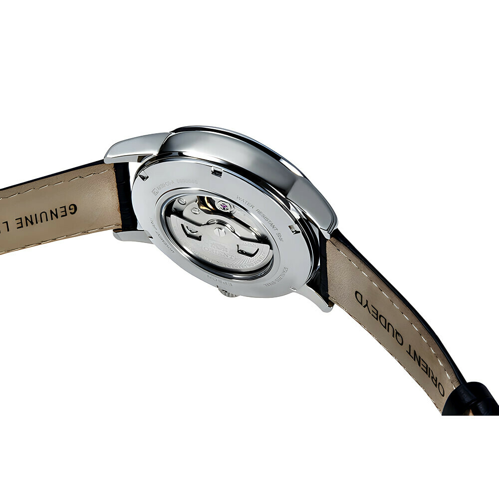 Montre automatique Orient phase de lune cadran blanc homme RA-AK0008S arriere