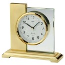 Pendule &agrave; poser radio-pilot&eacute;e dor&eacute;e et verre