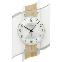Horloge murale moderne radio-pilot&eacute;e en verre, aluminium et bois de Sonoma